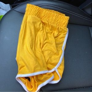 Yellow athletic shorts